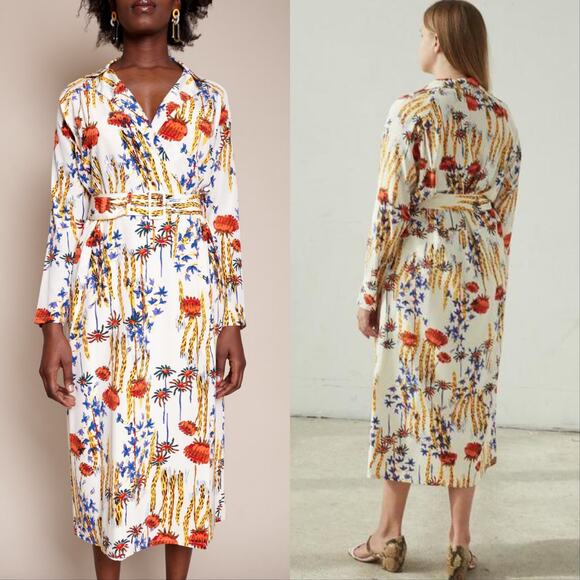 Rachel Comey Dresses & Skirts - Rachel Comey Sunder Belted Printed Midi Shirt Dress Multi